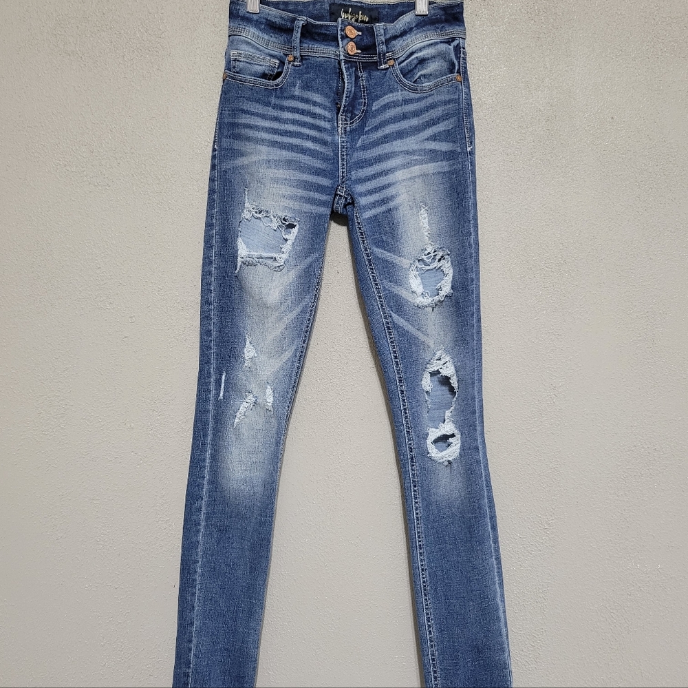 Indigo Rein Distressed Skinny Jeans